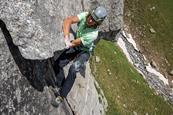 Picco Luigi Amedeo (2800 m, Masino-Bregaglia group, Central Alps, Italy) - Taldo-Nusdeo route - Climbers Matteo De Zaiacomo and Chiara Gusmeroli (C) Michele Caminati (1)