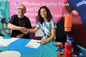 Tony Vickers of ZyroFisher and Carina Hamel of Bivo at Eurobike